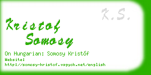 kristof somosy business card