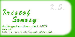 kristof somosy business card